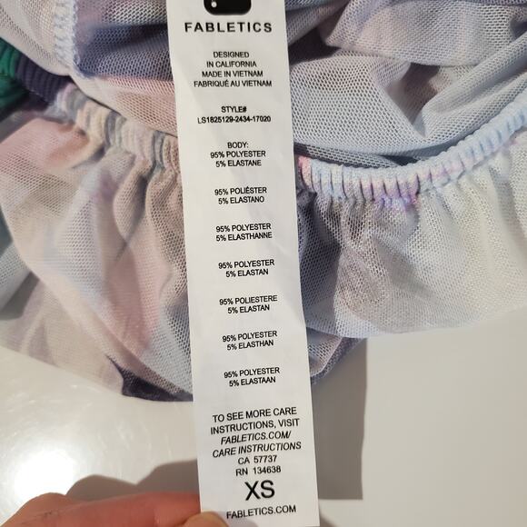 Fabletics Treva Long-Sleeve Mesh Surplice Draped Feather Top Women's Size XS - Picture 8 of 10